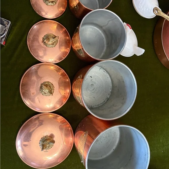 Vintage Copper Canister Set with Gold Accents from Portugal - Picture 10 of 16